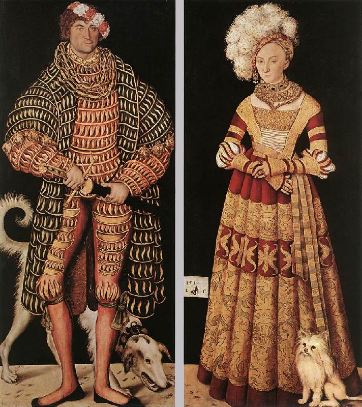 CRANACH, Lucas the Elder Portraits of Henry the Pious, Duke of Saxony and his wife Katharina von Mecklenburg dfg Germany oil painting art